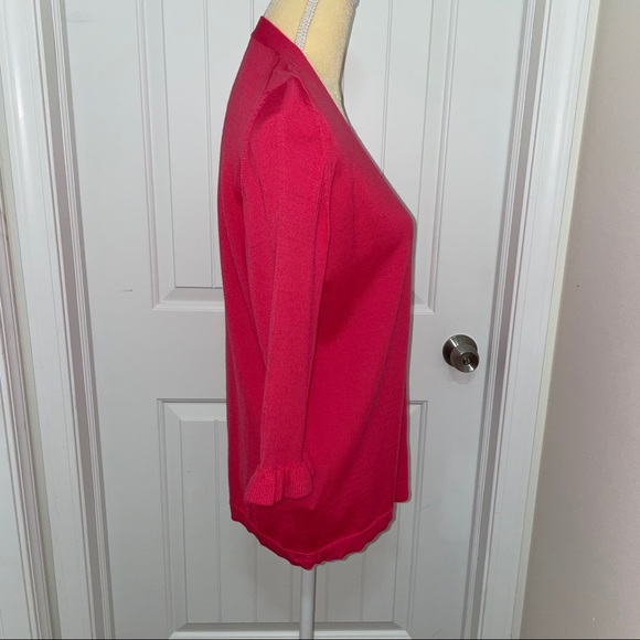 Miu Miu wool sweater pink ruffled 3/4 sleeves button up cardigan 40 small med - Picture 4 of 8